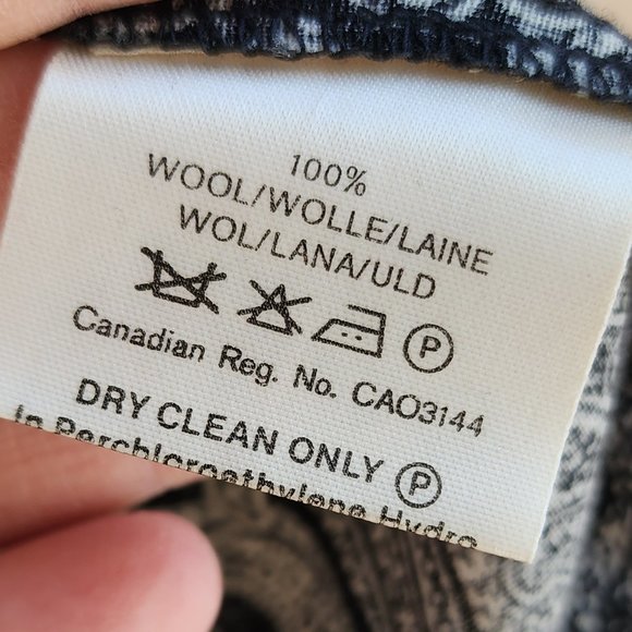 Jaeger Vintage 100% Wool Paisley Button Down Shirt Size Small - Picture 9 of 16